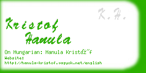 kristof hanula business card